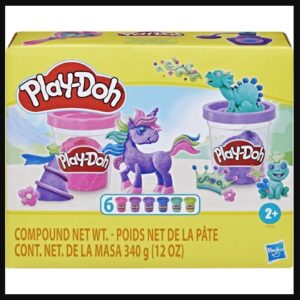 Play-Doh Pack de 6 Pâte Pailletée à Modeler