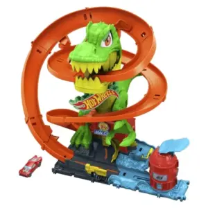Hot Wheels T-Rex Bataille de Feu - Véhicule de Course Ultra-Rapide