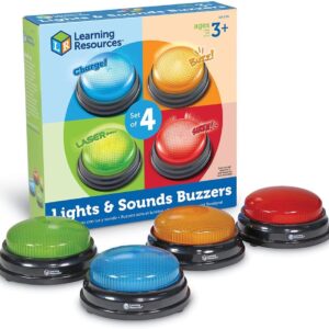 Ensemble de 4 Buzzers Interactifs Sons et Lumière