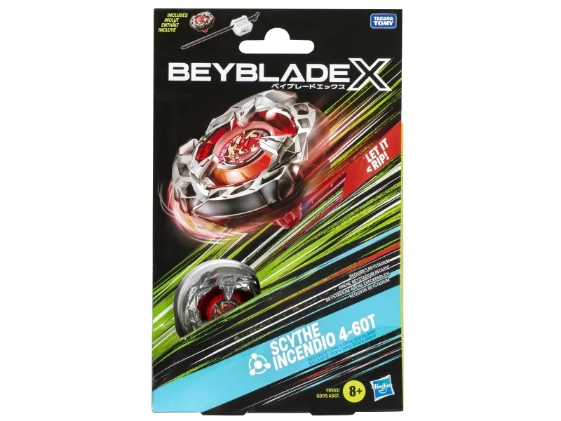 Beyblade X Starter Pack avec Toupie de Compétition Scythe Incendio