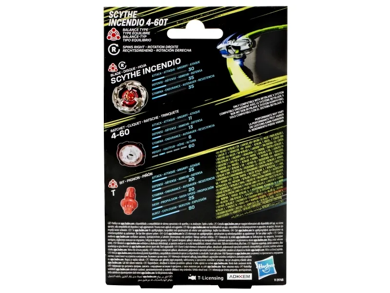 Beyblade X Starter Pack avec Toupie de Compétition Scythe Incendio – Image 3