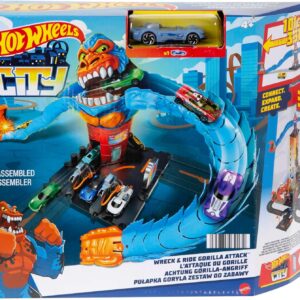 Coffret Hot Wheels City L'Attaque du Gorille - Ensemble de Jeu