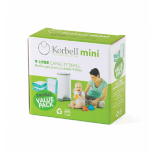 Recharge Korbell Mini Pack de 3 Recharges pour Poubelle à Couches - 3 Pièces