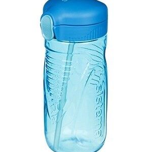 Bouteille à Boire avec Paille Bleue