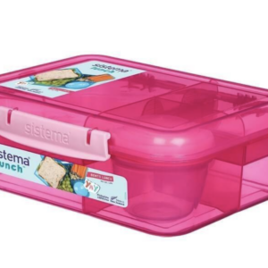 Lunchbox Compartimentée Rose avec Gobelet