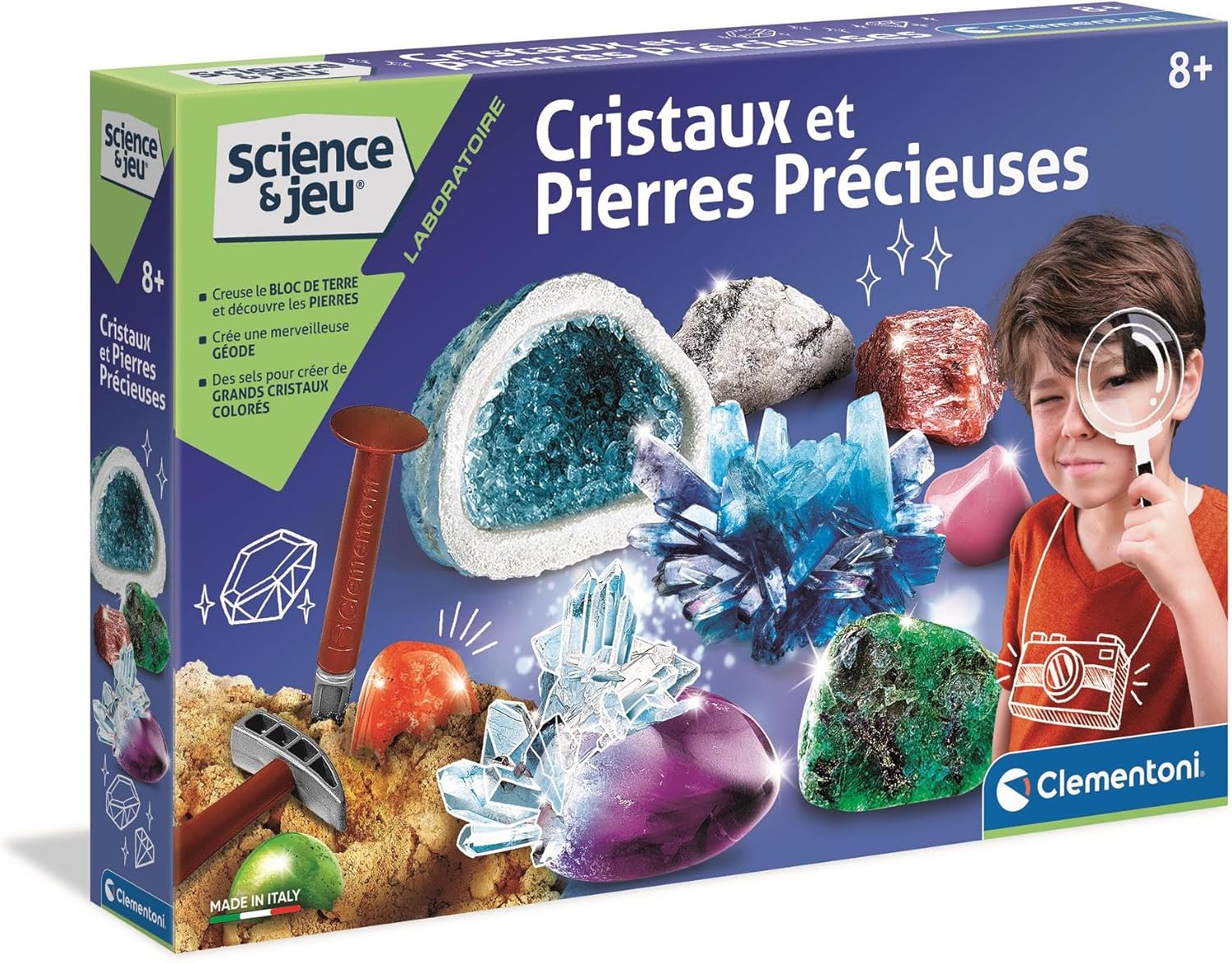 Kit d'Expérience Cristaux et Pierres Précieuses Clementoni