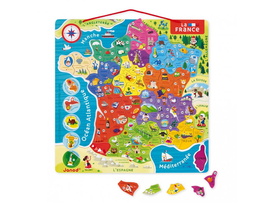 Puzzle Magnétique 100 Pièces France Janod