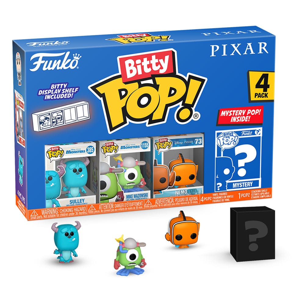 Pack 4 Figurines Funko Pixar Bitty Pop! Monsters Inc. - Collection Monstres & Cie
