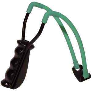 Lance-Pierre MFH Fun Noir/Vert en Cadre Métal & Panier Cuir
